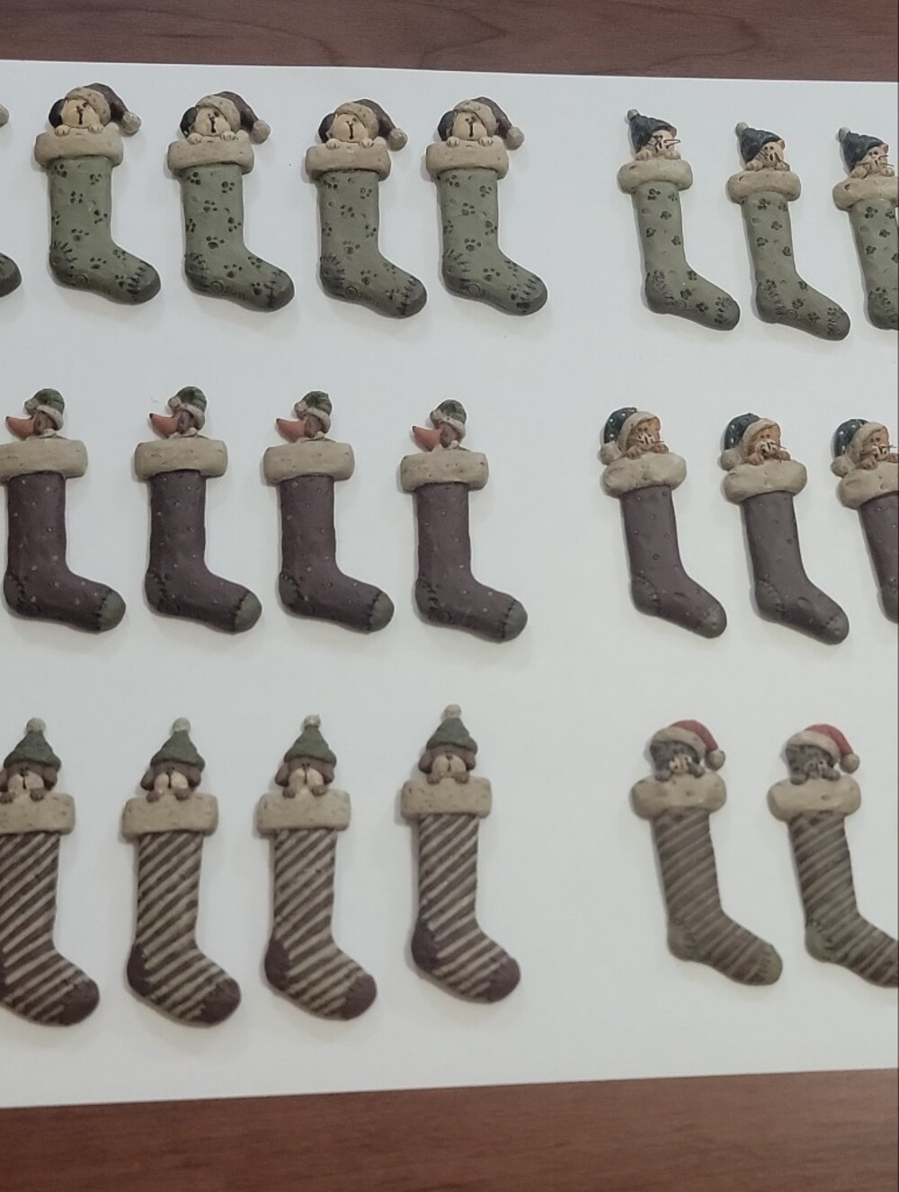 Festive Stocking Embellishments 30 Piece Set - Cats And Dogs